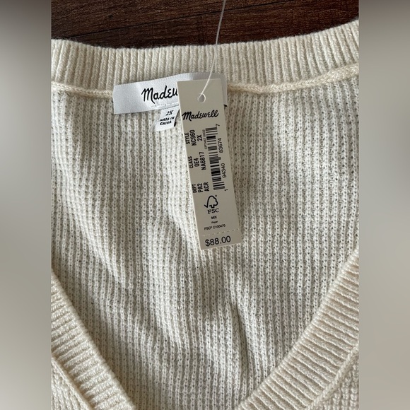 Madewell Asherton Waffle Henley Sweater | NWT | 2X - Picture 7 of 11